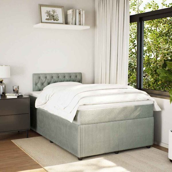 vidaXL &Kappa;&rho;&epsilon;&beta;ά&tau;&iota; Boxspring &mu;&epsilon; &Sigma;&tau;&rho;ώ&mu;&alpha; &Alpha;&nu;&omicron;&iota;&chi;&tau;ό &Gamma;&kappa;&rho;&iota; 120x200 &epsilon;&kappa;. &Beta;&epsilon;&lambda;&omicron;ύ&delta;&iota;&nu;&omicron;