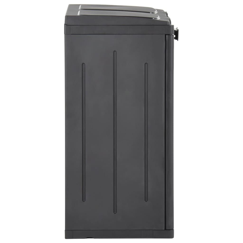 vidaXL Κάδος Απορριμμάτων με 2 Πόρτες Μαύρος 65 x 45 x 88 εκ. PP