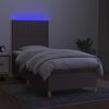 vidaXL &Kappa;&rho;&epsilon;&beta;ά&tau;&iota; Boxspring &mu;&epsilon; &Sigma;&tau;&rho;ώ&mu;&alpha; & LED Taupe 80x200 &epsilon;&kappa;. &Upsilon;&phi;&alpha;&sigma;&mu;ά&tau;&iota;&nu;&omicron;