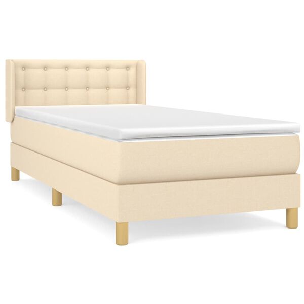 vidaXL &Kappa;&rho;&epsilon;&beta;ά&tau;&iota; Boxspring &mu;&epsilon; &Sigma;&tau;&rho;ώ&mu;&alpha; &Kappa;&rho;&epsilon;&mu; 90x190 &epsilon;&kappa;.&Upsilon;&phi;&alpha;&sigma;&mu;ά&tau;&iota;&nu;&omicron;