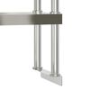 vidaXL Πάγκος Εργασίας Κουζίνας με Ράφι 110x55x150 εκ. Ανοξείδ. Ατσάλι