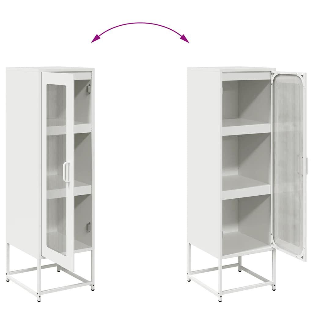vidaXL Highboard Λευκό 36x39x123 cm από χάλυβα ψυχρής έλασης