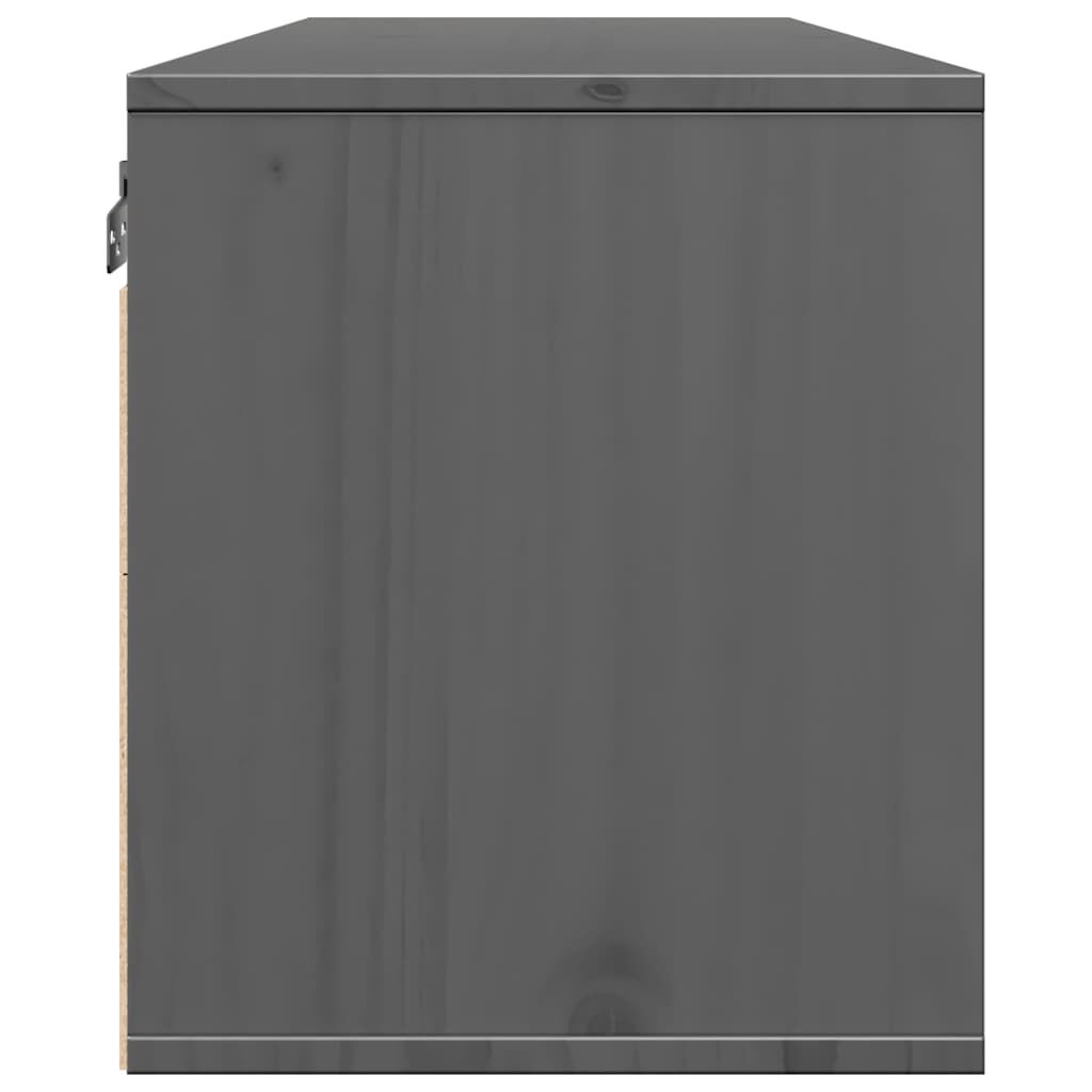 vidaXL Ντουλάπι Τοίχου Γκρι 100 x 30 x 35 εκ. από Μασίφ Ξύλο Πεύκου