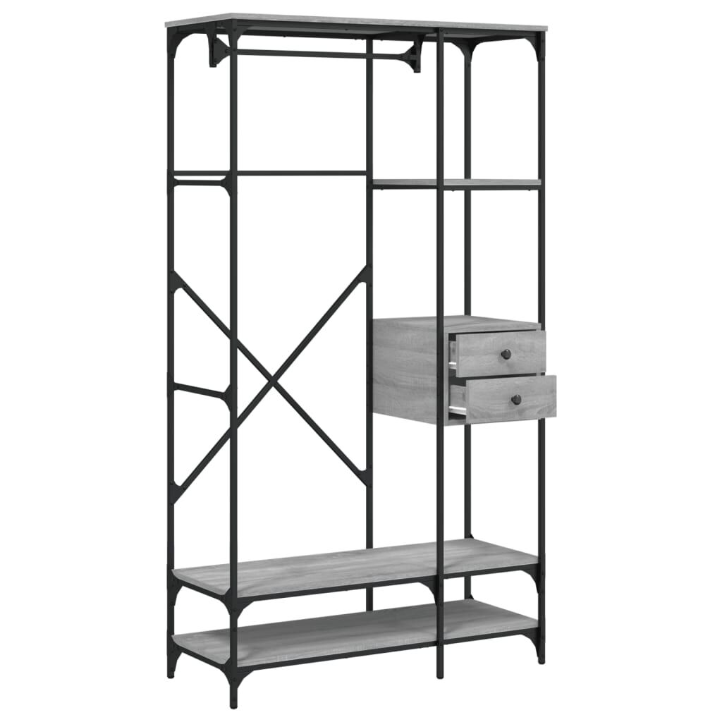 vidaXL Ντουλάπα με Συρτάρια Γκρι Sonoma 100x40x180 εκ. Επεξεργ. Ξύλο