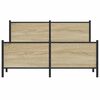 vidaXL Σκελετός Κρεβ. Χωρίς Στρώμα Sonoma Δρυς 150x200 εκ. Μεταλλικό