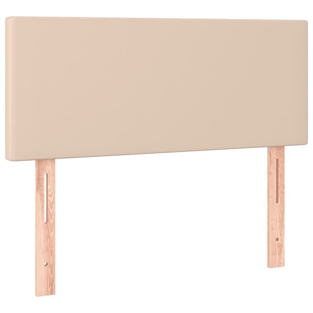 vidaXL Κρεβάτι Boxspring με Στρώμα Καπουτσίνο 90x190εκ.από Συνθ. Δέρμα