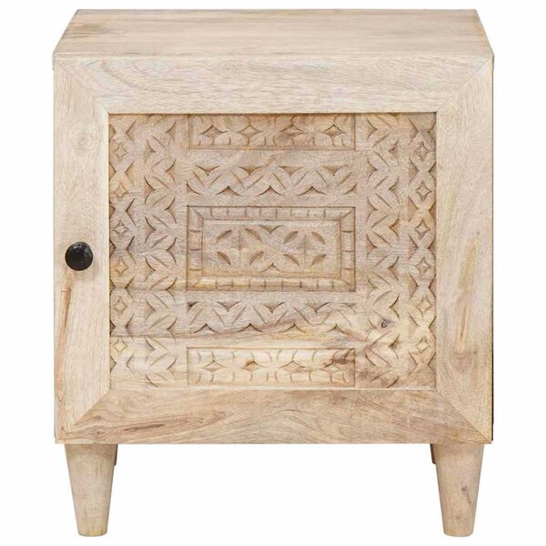 vidaXL Κομοδίνο Μπεζ 40 x 33 x 46 εκ. Μασίφ ξύλο μάνγκο