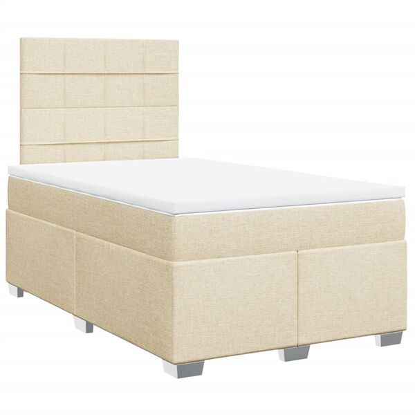 vidaXL &Kappa;&rho;&epsilon;&beta;ά&tau;&iota; Boxspring &mu;&epsilon; &Sigma;&tau;&rho;ώ&mu;&alpha; &Kappa;&rho;&epsilon;&mu; 120x200 &epsilon;&kappa;. &Upsilon;&phi;&alpha;&sigma;&mu;ά&tau;&iota;&nu;&omicron;