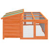 vidaXL Κλουβί Κουνελιών Καφέ 144 x 123 x 67,5 εκ. Μασίφ Ξύλο Πεύκου