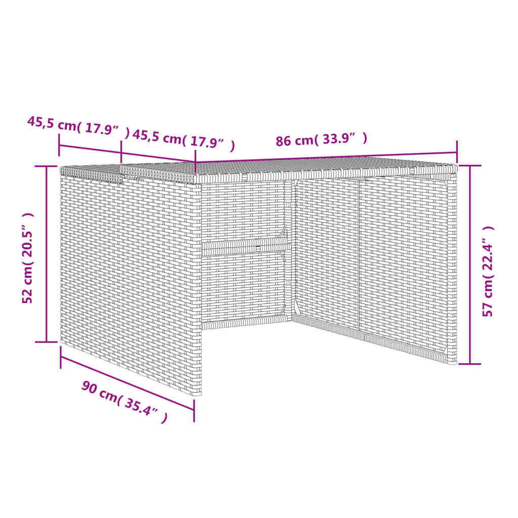 vidaXL Σκέπαστρο για Χλοοκοπτ. Ρομπότ Μαύρο 86x90x52/57 εκ Συνθ. Ρατάν
