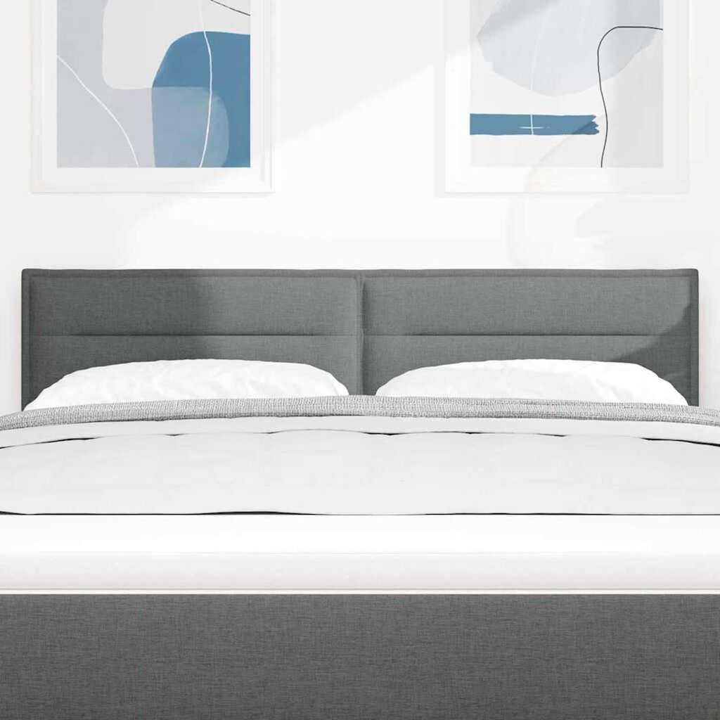 vidaXL LED κεφαλάρι με φώτα λωρίδας LED Σκούρο γκρι 160 cm ύφασμα