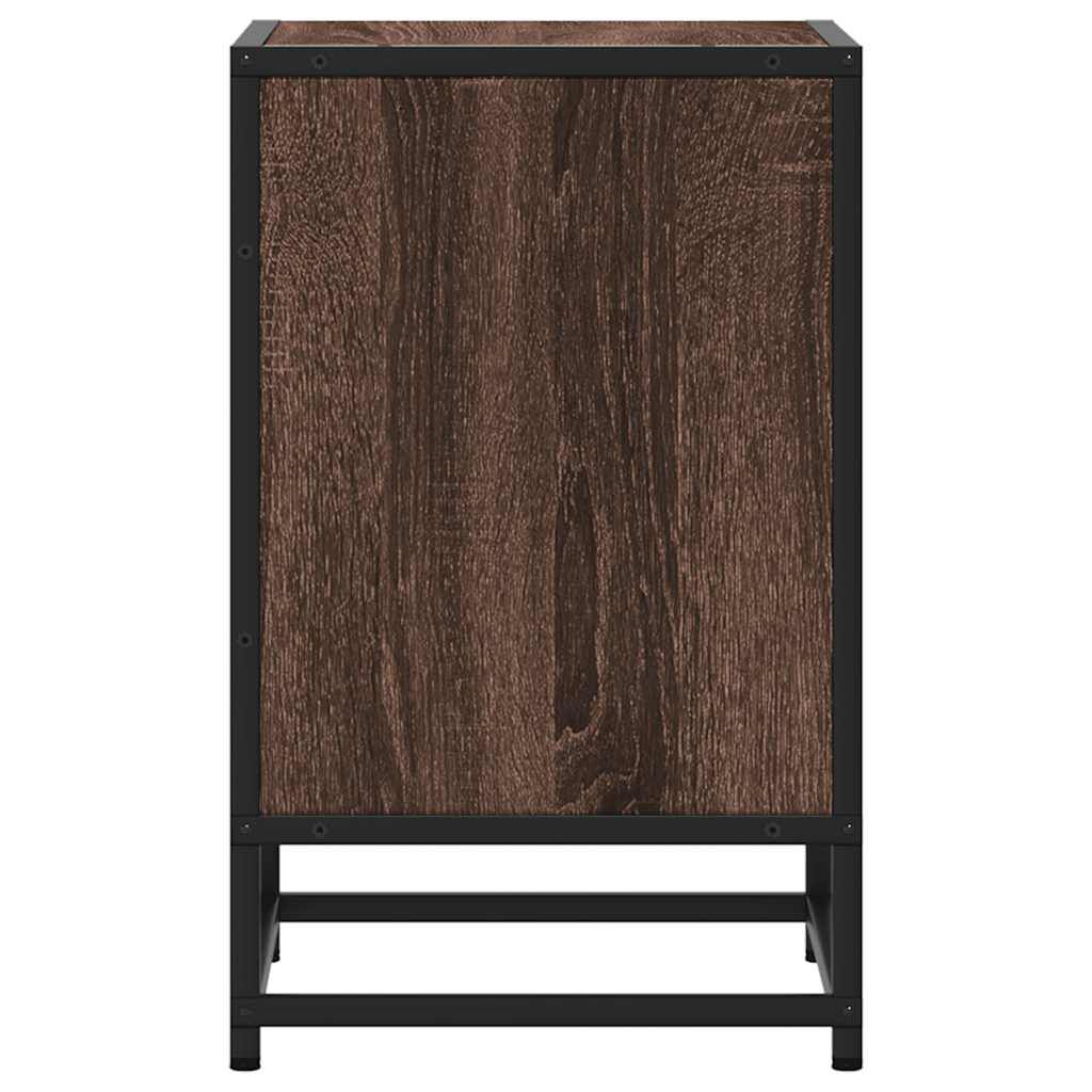 vidaXL Κομοδίνο καφέ δρυς 40x31x50 cm Κατασκευασμένο ξύλο και μέταλλο