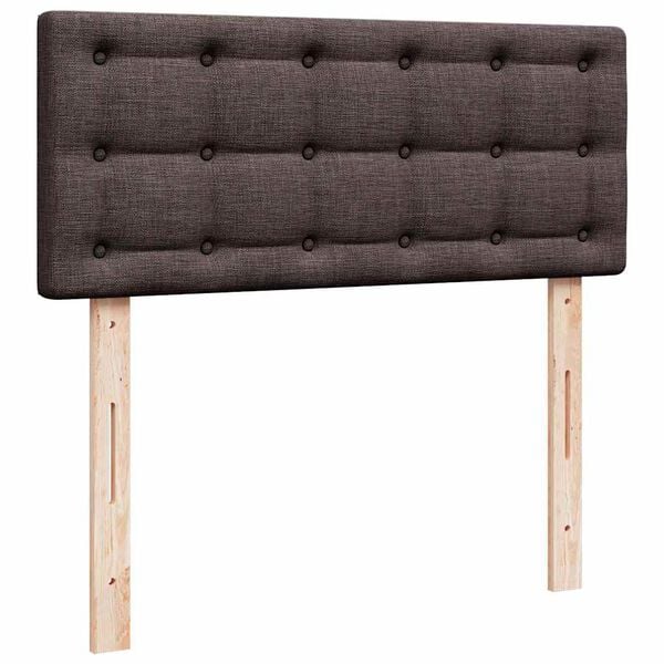 vidaXL Ottoman Κρεβάτι με Στρώμα Σκούρο Καφέ 120x200cm Ύφασμα