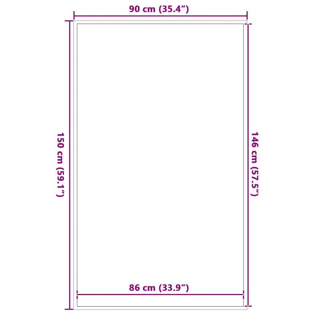 vidaXL Στρώμα πόρτας Ριγέ μαύρο και γκρι 90x150 cm