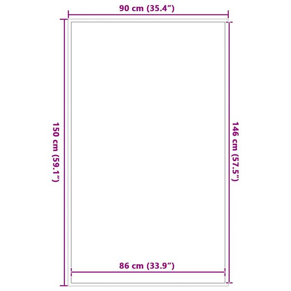 vidaXL Στρώμα πόρτας Ριγέ μαύρο και γκρι 90x150 cm