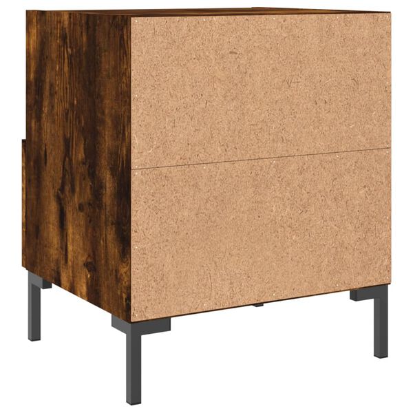 vidaXL Κομοδίνο Καπνιστή Δρυς 40 x 35 x 47,5 εκ. από Επεξεργ. Ξύλο