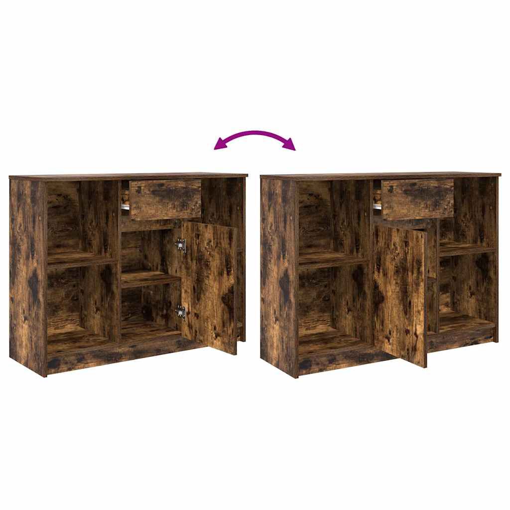 vidaXL Συρταριέρα με Συρτάρια Καπνιστή Δρυς 101x35x76 εκ. Επεξ. Ξύλο