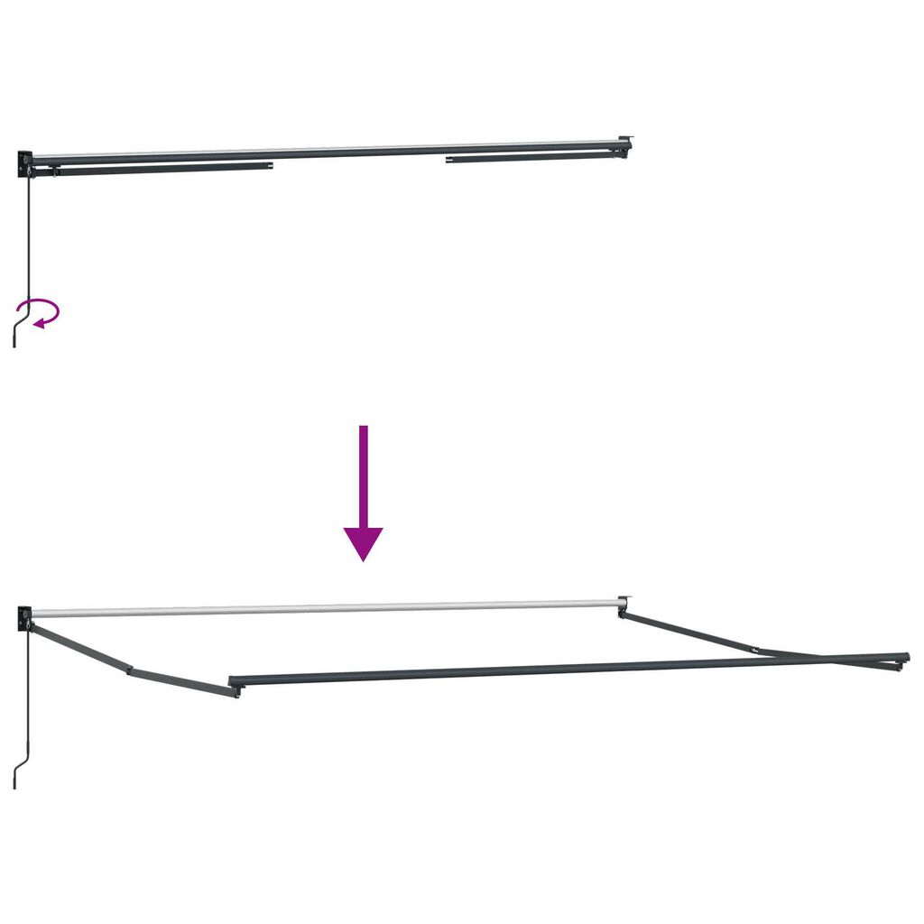 vidaXL Manual Ανασυρόμενη Τέντα Πράσινη και Λευκή 450x300 cm