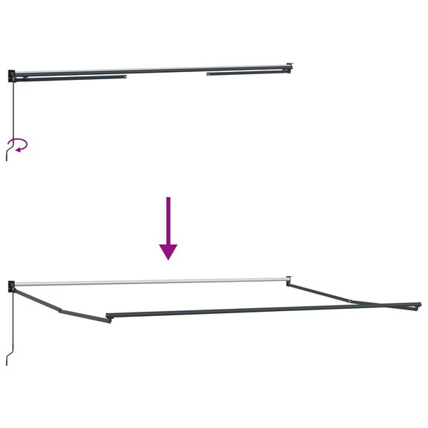 vidaXL Manual Ανασυρόμενη Τέντα Πράσινη και Λευκή 450x300 cm