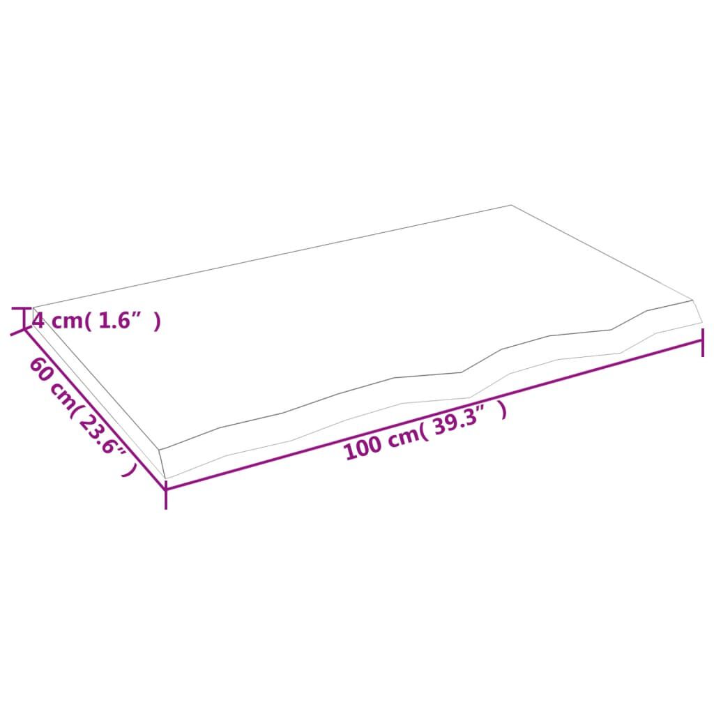 vidaXL Επιφάνεια Τραπεζιού 100x60x(2-4)εκ Ακατέργαστο Μασίφ Ξύλο Δρυός
