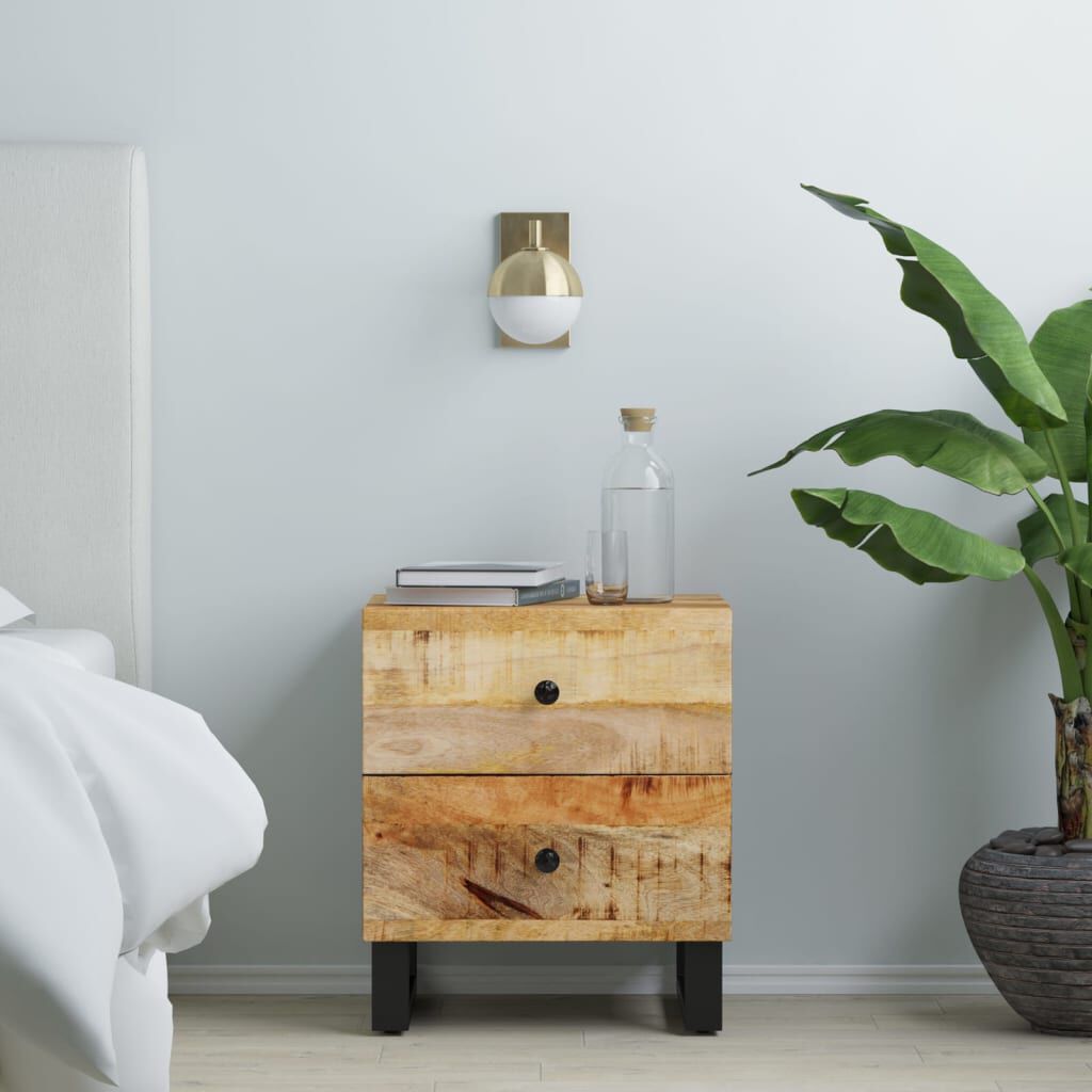 vidaXL Κομοδίνα 2 τεμ. 40 x 33 x 46 εκ. από Μασίφ Ξύλο Μάνγκο