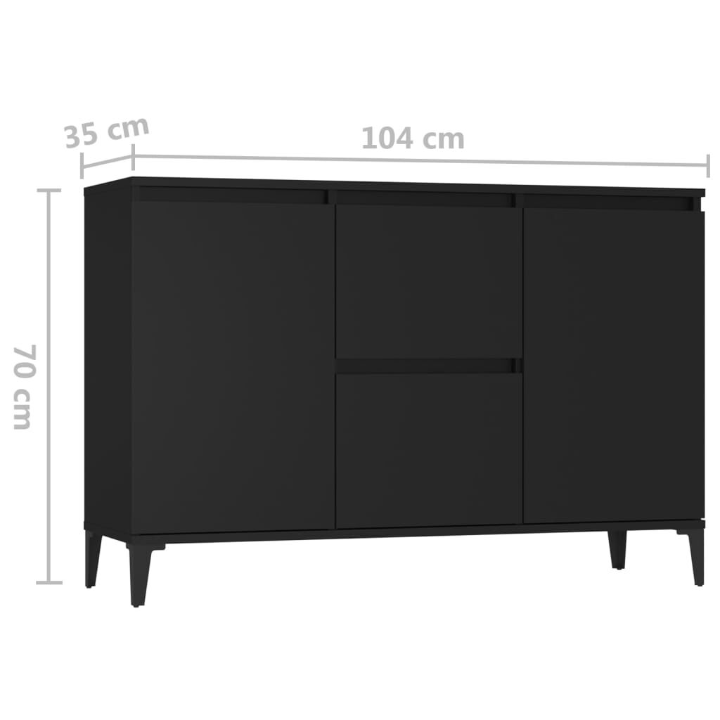 vidaXL Μπουφές Μαύρος 104 x 35 x 70 εκ. από Επεξεργασμένο Ξύλο