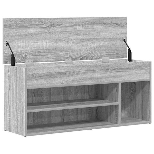 Πάγκος παπουτσιών vidaXL Γκρι Sonoma 102x30,5x45cm Κατασκευασμένο ξύλο