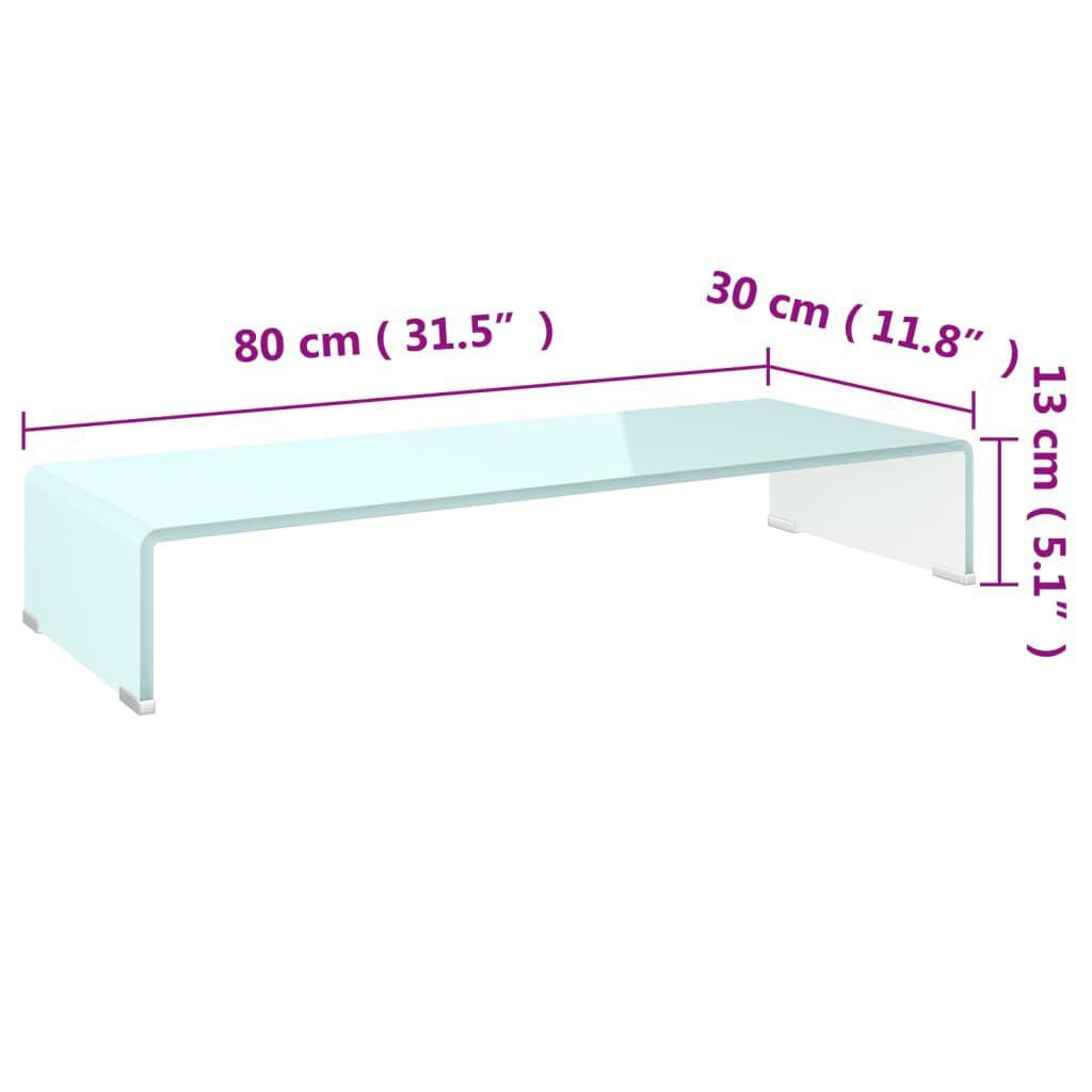 vidaXL Βάση Τηλεόρασης/Οθόνης Πράσινη 80 x 30 x 13 εκ. Γυάλινη