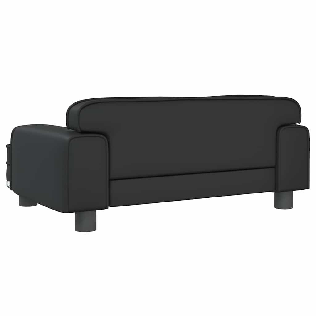 vidaXL Καναπές Παιδικός Μαύρος 70 x 45 x 30 εκ. από Συνθετικό Δέρμα