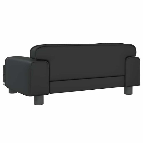 vidaXL Καναπές Παιδικός Μαύρος 70 x 45 x 30 εκ. από Συνθετικό Δέρμα