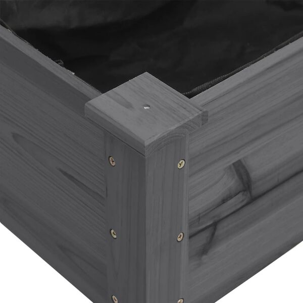 vidaXL Γλάστρα με Επένδυση Γκρι 161x45x76 εκ. από Μασίφ Ξύλο Ελάτης