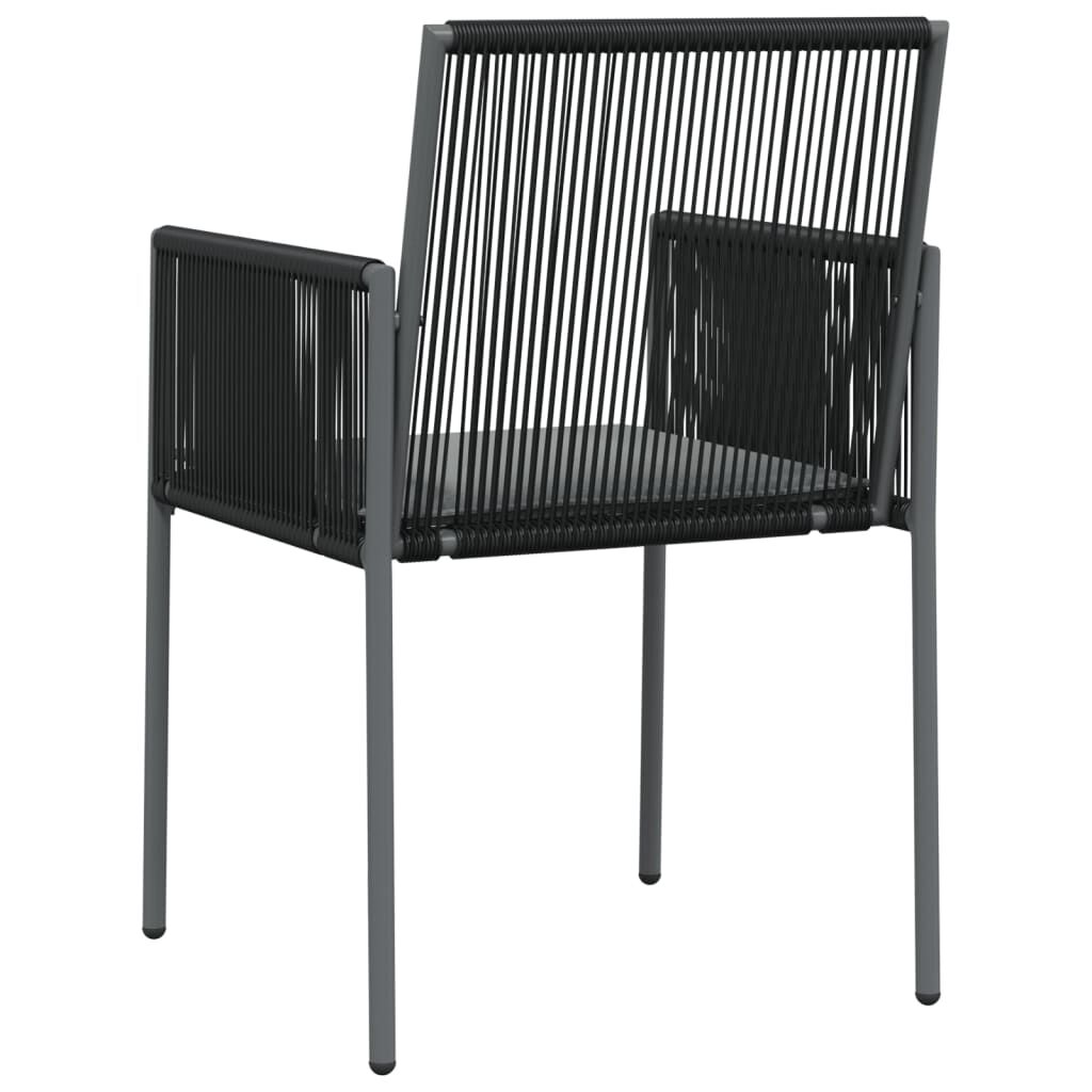 vidaXL Καρέκλες Κήπου 4 τεμ. Μαύρο 54x60,5x83,5 εκ Συνθ. Ρατάν&Μαξιλ.