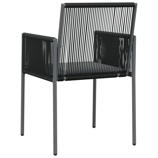 vidaXL Καρέκλες Κήπου 4 τεμ. Μαύρο 54x60,5x83,5 εκ Συνθ. Ρατάν&Μαξιλ.