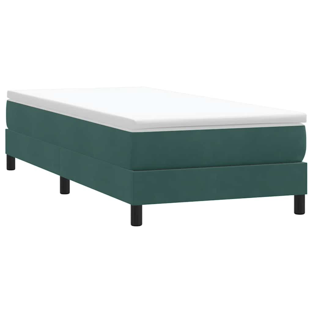 vidaXL Box Spring κρεβάτι χωρίς στρώμα σκούρο πράσινο 80x220εκ