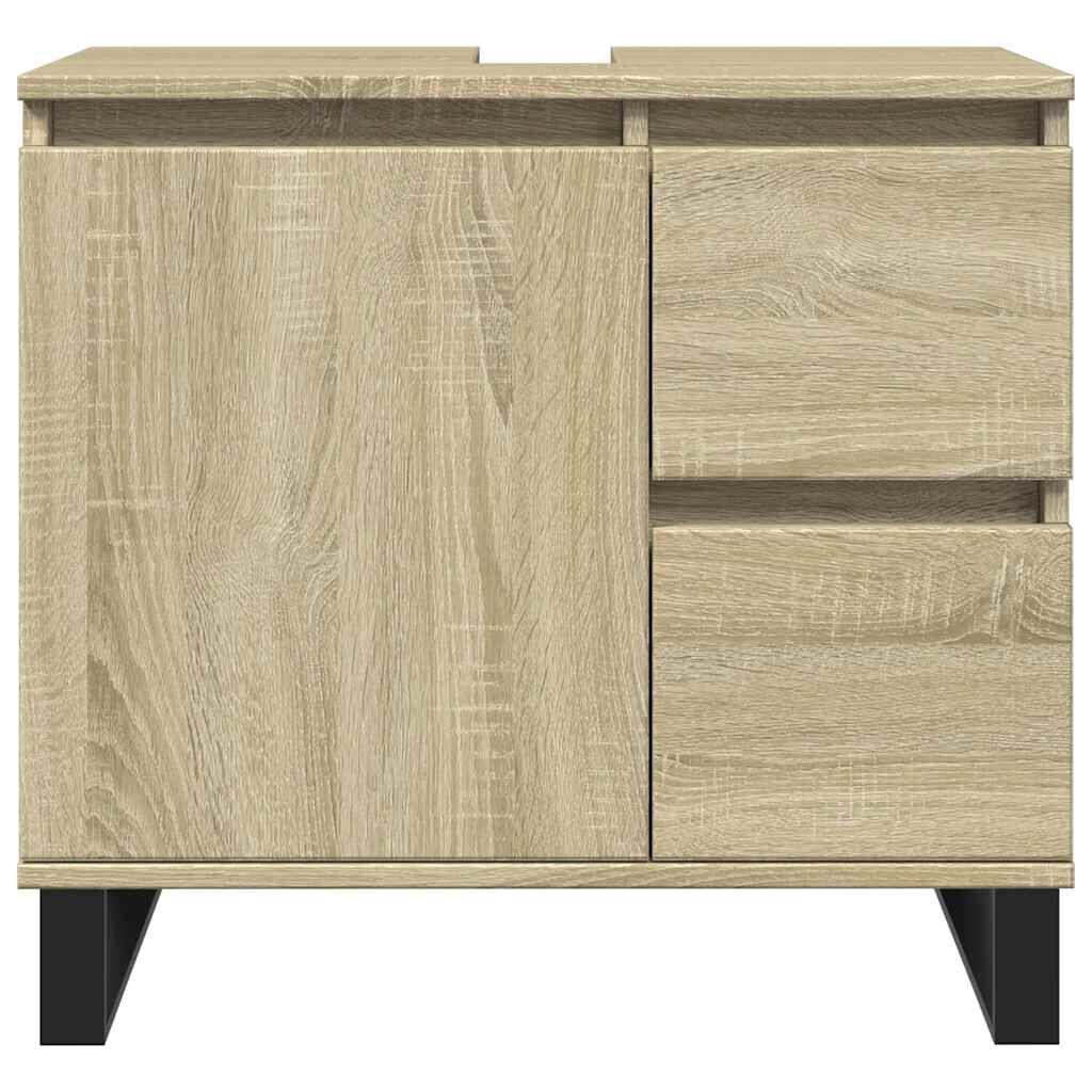 vidaXL Ντουλάπι Μπάνιου Sonoma Δρυς 65x33x60 εκ. Επεξεργασμένο Ξύλο