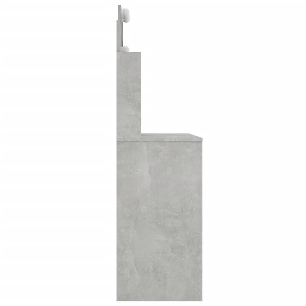 vidaXL Μπουντουάρ με LED Γκρι Σκυροδέματος 96x40x142 εκ.