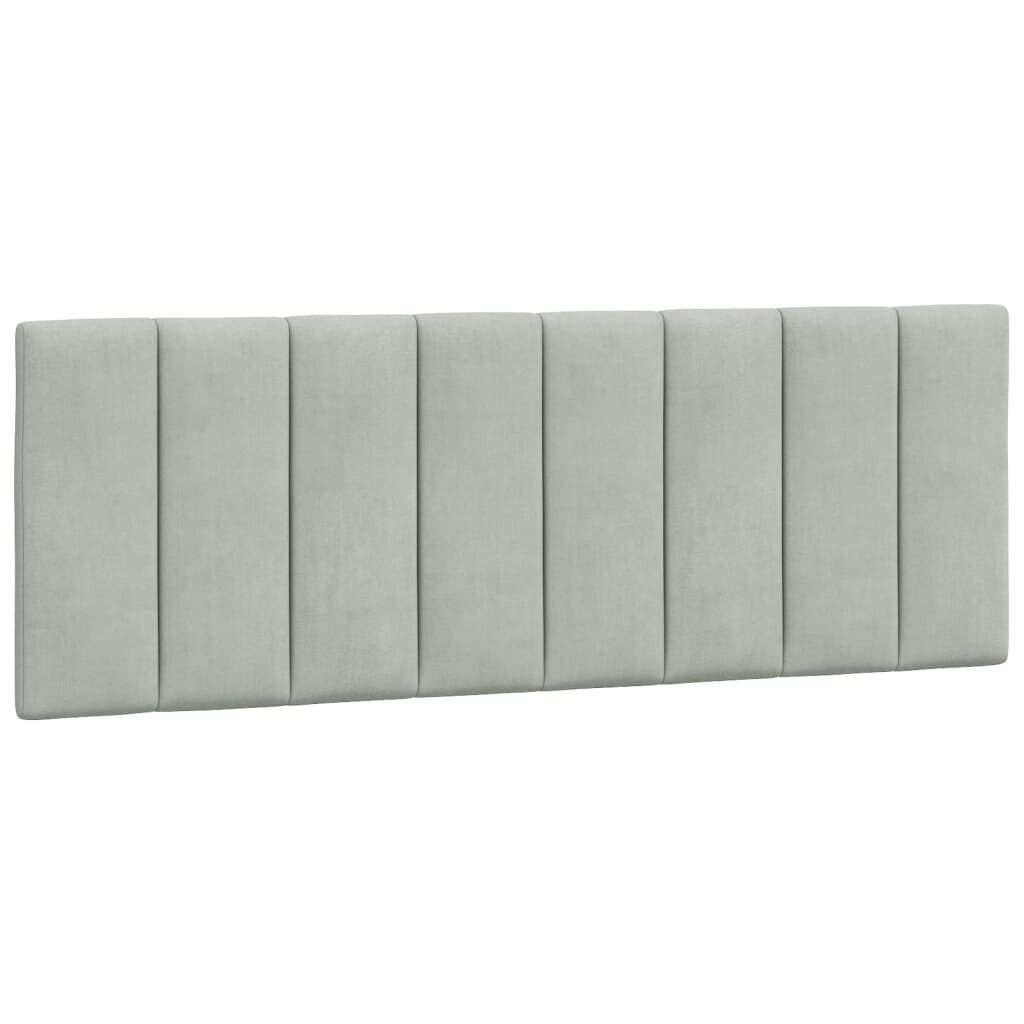 vidaXL Κρεβάτι με Στρώμα Ανοιχτό Γκρι 140x200 εκ. Βελούδινο