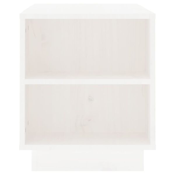 vidaXL Έπιπλο Τηλεόρασης Λευκό 110x35x40,5 εκ. από Μασίφ Ξύλο Πεύκου