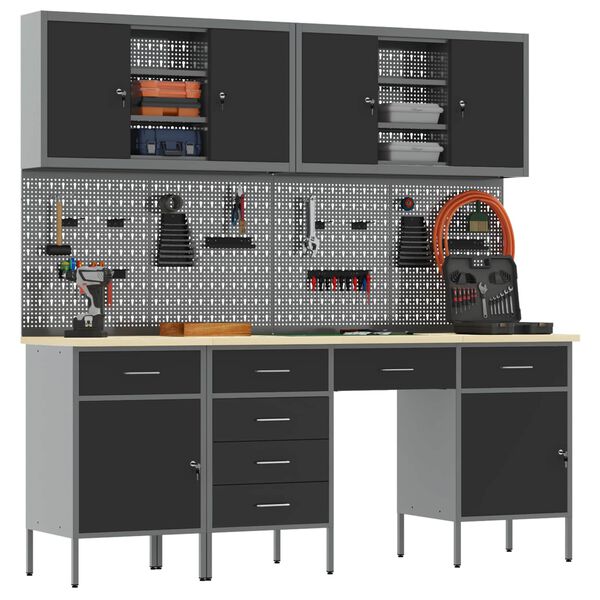 vidaXL &Nu;&tau;&omicron;&upsilon;&lambda;ά&pi;&alpha; &Epsilon;&rho;&gamma;&alpha;&sigma;ί&alpha;&sigmaf; 10 pcs &Mu;&alpha;ύ&rho;&omicron; &Mu;&eta;&chi;&alpha;&nu;&iota;&sigma;&mu;έ&nu;&omicron; &xi;ύ&lambda;&omicron; &kappa;&alpha;&iota; &alpha;&tau;&sigma;ά&lambda;&iota;