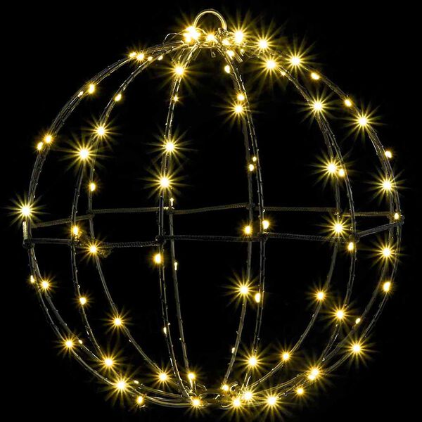 vidaXL Μπάλα με 96 LED Θερμό λευκό 30 cm Μέταλλο