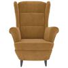 vidaXL Πολυθρόνα Καφέ από Βελούδο με Σκαμπό