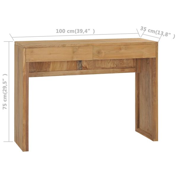 vidaXL Τραπέζι Κονσόλα 100 x 35 x 75 εκ. από Μασίφ Ξύλο Teak