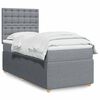 vidaXL Κρεβάτι Boxspring με Στρώμα Ανοιχτό Γκρι 100x200 εκ. Υφασμάτινο