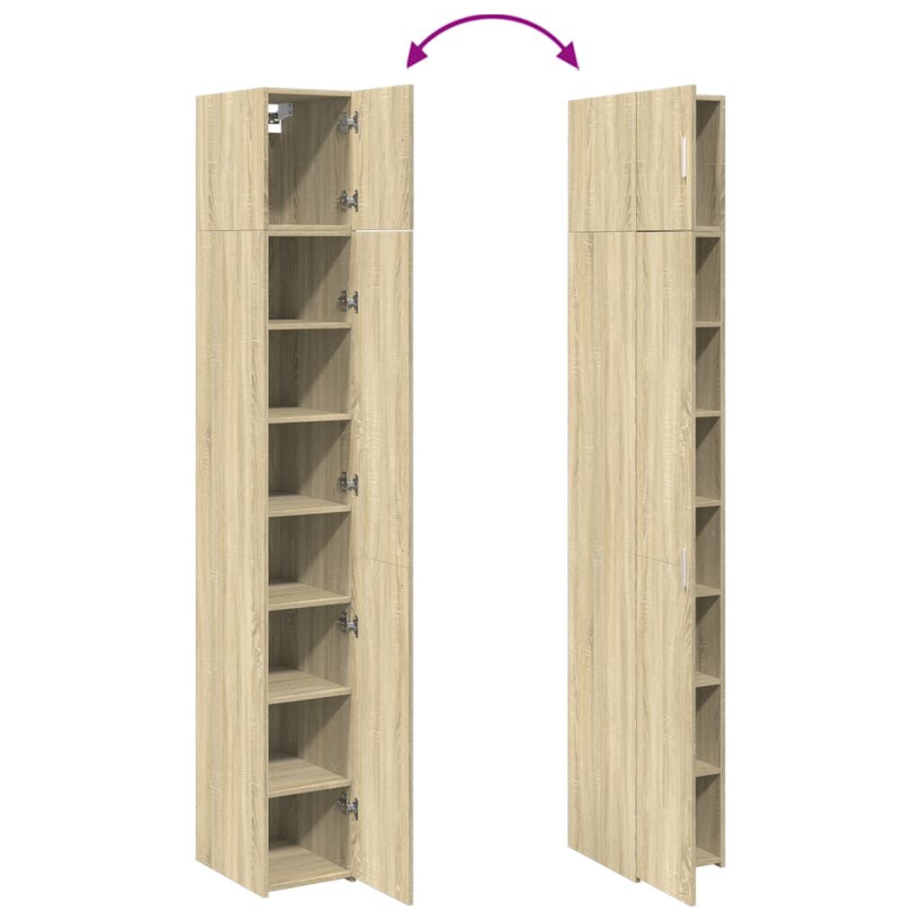 vidaXL Ντουλάπι Αποθήκευσης Στενό Δρυς 30x42,5x225 εκ. Επεξεργ. Ξύλο