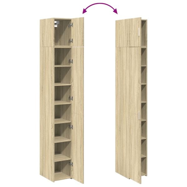 vidaXL Ντουλάπι Αποθήκευσης Στενό Δρυς 30x42,5x225 εκ. Επεξεργ. Ξύλο