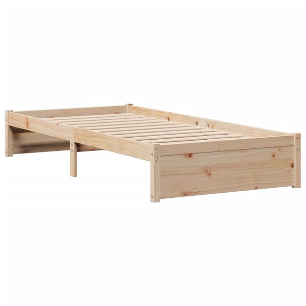 vidaXL Κρεβάτι Βιβλιοθήκη Χωρίς Στρώμα 75x190 εκ Μασίφ Ξύλο Πεύκο