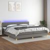 vidaXL &Kappa;&rho;&epsilon;&beta;ά&tau;&iota; Boxspring &mu;&epsilon; &Sigma;&tau;&rho;ώ&mu;&alpha; & LED &Sigma;&kappa;.&Gamma;&kappa;&rho;&iota; 200x200&epsilon;&kappa;. &Upsilon;&phi;&alpha;&sigma;&mu;ά&tau;&iota;&nu;&omicron;