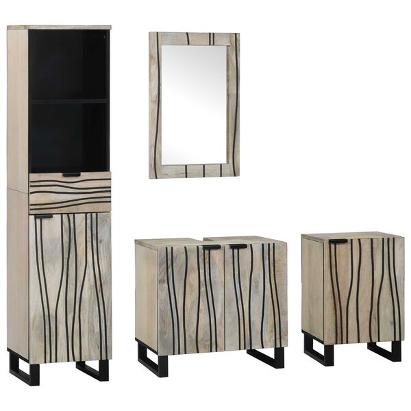 vidaXL Σετ Επίπλων Μπάνιου με συρτάρι με ράφι 4 pcs Καρυδί 38 x 33 x 160 εκ.