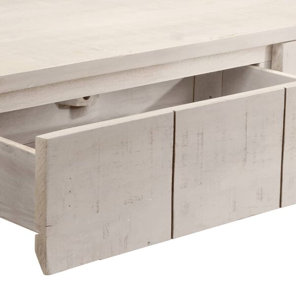 vidaXL Τραπέζι Κονσόλα Λευκό 110x35x75 εκ. Μασίφ Ξύλο Μάνγκο