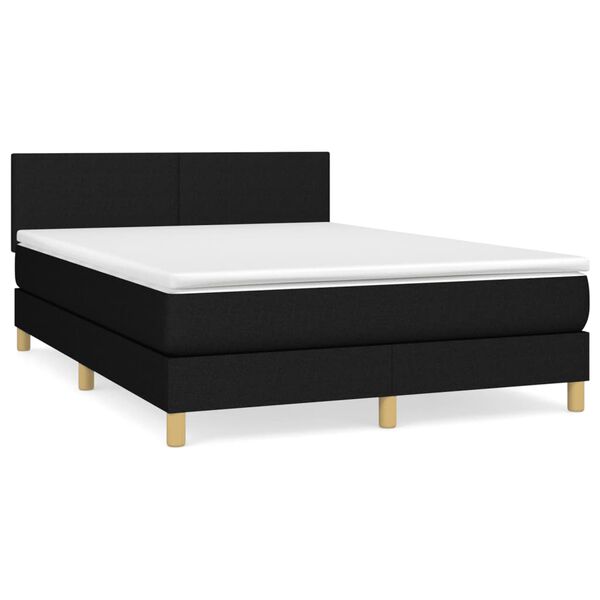 vidaXL &Kappa;&rho;&epsilon;&beta;ά&tau;&iota; Boxspring &mu;&epsilon; &Sigma;&tau;&rho;ώ&mu;&alpha; &Mu;&alpha;ύ&rho;&omicron; 140x190 &epsilon;&kappa;. &Upsilon;&phi;&alpha;&sigma;&mu;ά&tau;&iota;&nu;&omicron;